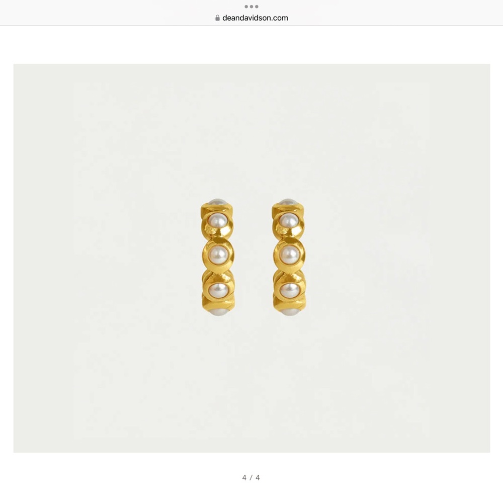 Dean Davidson Gold and Freshwater Pearls Eternity Huggie Earrings